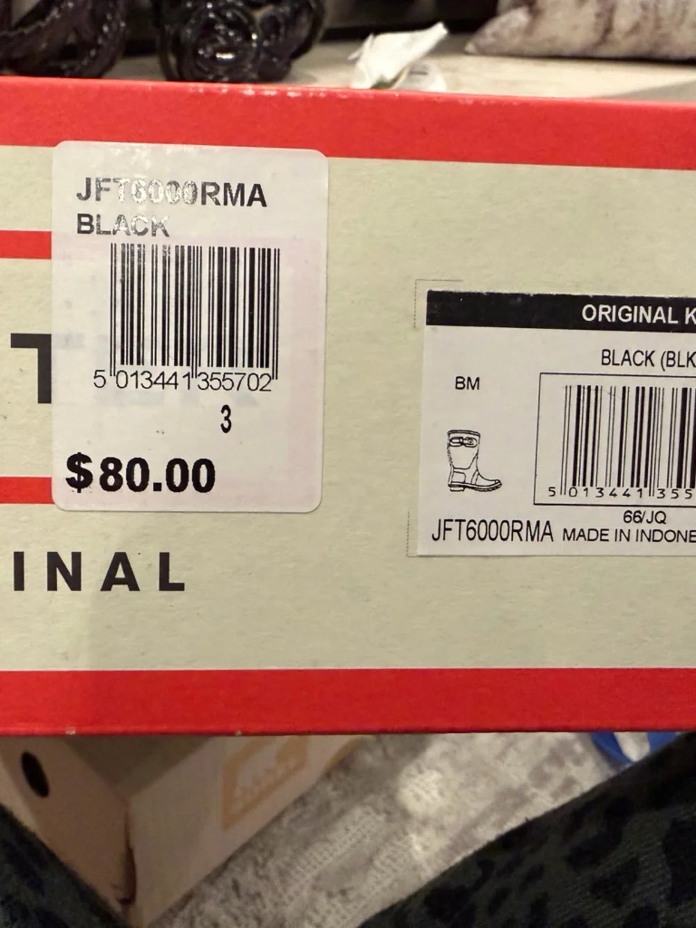 Hunter Black Rubber Knee-High Rain Boots with Red Logo - Picture 5 of 5